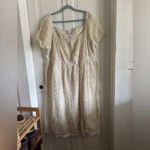 Ivy City Co Cream Midi Puff Sleeve Dress